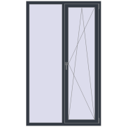 REHAU Euro 60 1200x2000 мм ANTHRACITE_GREY_STRUKTURAL з двох сторін