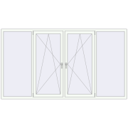 REHAU Euro 60 2700x1500 мм Білий (RAL 9016) з двох сторін REHAU Euro 60 2700x1500 мм Білий (RAL 9016) з двох сторін