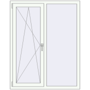 REHAU Euro 70 1160x1460 мм WALNUT ззовні