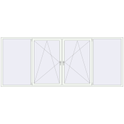 REHAU Euro 70 3700x1500 мм Білий (RAL 9016) з двох сторін REHAU Euro 70 3700x1500 мм Білий (RAL 9016) з двох сторін