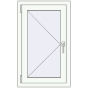 REHAU Euro 70 550x900 мм Білий (RAL 9016) з двох сторін