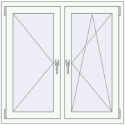 REHAU Euro 60 1050x1045 мм Білий (RAL 9016) з двох сторін