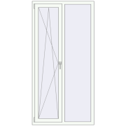 REHAU Euro 60 1000x2000 мм Білий (RAL 9016) з двох сторін REHAU Euro 60 1000x2000 мм Білий (RAL 9016) з двох сторін