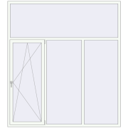 REHAU Euro 70 2200x2450 мм Білий (RAL 9016) з двох сторін