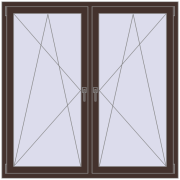 REHAU Euro 70 1500x1500 мм RAL 8017 Chocolate brown з двох сторін