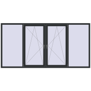 REHAU Euro 60 3000x1500 мм RAL 9017 Traffic black з двох сторін REHAU Euro 60 3000x1500 мм RAL 9017 Traffic black з двох сторін