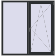 REHAU Euro 60 1500x1500 мм RAL 9017 Traffic black з двох сторін