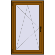 REHAU Euro 70 750x1250 мм GOLDEN OAK з двох сторін