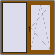 REHAU Euro 60 1300x1300 мм GOLDEN OAK з двох сторін