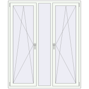 REHAU Euro 70 1500x1800 мм Білий (RAL 9016) з двох сторін REHAU Euro 70 1500x1800 мм Білий (RAL 9016) з двох сторін