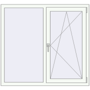 REHAU SYNEGO MD 1280x1180 мм Білий (RAL 9016) з двох сторін