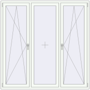 REHAU Euro 60 1800x1800 мм Білий (RAL 9016) з двох сторін REHAU Euro 60 1800x1800 мм Білий (RAL 9016) з двох сторін