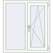 REHAU SYNEGO MD 900x1000 мм Білий (RAL 9016) з двох сторін