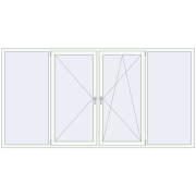 REHAU Euro 60 3000x1550 мм Білий (RAL 9016) з двох сторін REHAU Euro 60 3000x1550 мм Білий (RAL 9016) з двох сторін