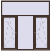 REHAU Euro 60 1770x1800 мм RAL 8017 Chocolate brown з двох сторін REHAU Euro 60 1770x1800 мм RAL 8017 Chocolate brown з двох сторін