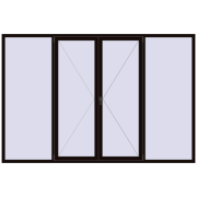 REHAU Euro 60 3000x2000 мм BLACK_BROWN з двох сторін