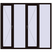 REHAU Euro 60 2000x1800 мм BLACK_BROWN з двох сторін