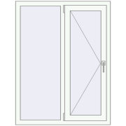 REHAU Euro 60 1000x1300 мм Білий (RAL 9016) з двох сторін REHAU Euro 60 1000x1300 мм Білий (RAL 9016) з двох сторін