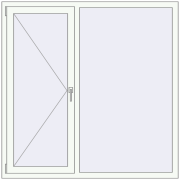 REHAU Euro 60 1500x1500 мм Білий (RAL 9016) з двох сторін REHAU Euro 60 1500x1500 мм Білий (RAL 9016) з двох сторін