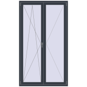 REHAU Euro 70 1200x2100 мм ANTHRACITE_GREY_STRUKTURAL з двох сторін