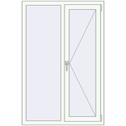 REHAU Euro 70 1000x1500 мм Білий (RAL 9016) з двох сторін