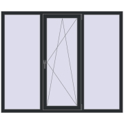 REHAU Euro 70 1800x1500 мм RAL 9017 Traffic black з двох сторін