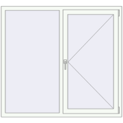 REHAU Euro 70 1500x1350 мм Білий (RAL 9016) з двох сторін