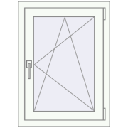 REHAU Euro 60 600x820 мм Білий (RAL 9016) з двох сторін