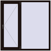 REHAU Euro 60 1500x1500 мм BLACK_BROWN з двох сторін