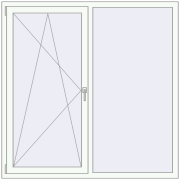 REHAU Euro 60 1570x1570 мм Білий (RAL 9016) з двох сторін