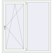 REHAU Euro 60 1400x1500 мм Білий (RAL 9016) з двох сторін