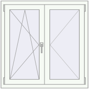 REHAU Euro 60 1000x1000 мм Білий (RAL 9016) з двох сторін