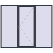 REHAU Euro 70 2400x2000 мм ANTHRACITE_GREY_STRUKTURAL з двох сторін