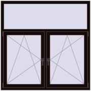 REHAU Euro 60 1500x1500 мм BLACK_BROWN з двох сторін