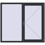 REHAU Euro 70 1500x1350 мм RAL 9017 Traffic black з двох сторін REHAU Euro 70 1500x1350 мм RAL 9017 Traffic black з двох сторін