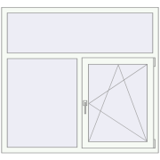 REHAU Euro 70 1400x1300 мм Білий (RAL 9016) з двох сторін