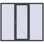 REHAU Euro 70 1800x1600 мм ANTHRACITE_GREY_STRUKTURAL з двох сторін