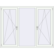 REHAU Euro 70 1800x1380 мм Білий (RAL 9016) з двох сторін