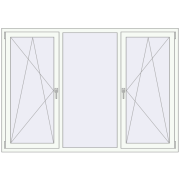 REHAU Euro 60 2020x1400 мм Білий (RAL 9016) з двох сторін