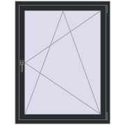 REHAU Euro 60 1005x1300 мм RAL 9017 Traffic black з двох сторін