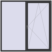 REHAU Euro 70 2000x2000 мм ANTHRACITE_GREY_GLATT з двох сторін REHAU Euro 70 2000x2000 мм ANTHRACITE_GREY_GLATT з двох сторін