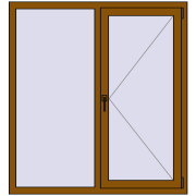 REHAU Euro 60 1300x1400 мм GOLDEN OAK з двох сторін