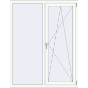 REHAU Euro 60 1300x1650 мм Білий (RAL 9016) з двох сторін REHAU Euro 60 1300x1650 мм Білий (RAL 9016) з двох сторін