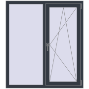 REHAU Euro 60 1200x1350 мм ANTHRACITE_GREY_STRUKTURAL з двох сторін