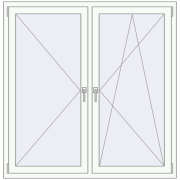 REHAU Euro 70 1350x1450 мм Білий (RAL 9016) з двох сторін