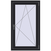 REHAU Euro 70 700x1200 мм BLACK_ULTI-MATT з двох сторін