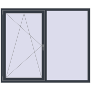 REHAU Euro 60 1800x1500 мм ANTHRACITE_GREY_STRUKTURAL з двох сторін