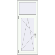 REHAU SYNEGO MD 550x1450 мм Білий (RAL 9016) з двох сторін