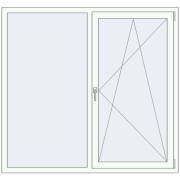 REHAU Euro 70 1600x1500 мм Білий (RAL 9016) з двох сторін REHAU Euro 70 1600x1500 мм Білий (RAL 9016) з двох сторін