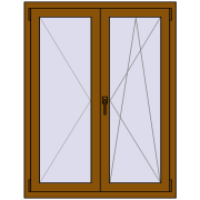 REHAU Euro 60 1005x1300 мм GOLDEN OAK з двох сторін